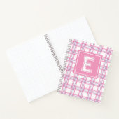 Preppy Plaid Varsity Monogram Roze Paars Notitieboek (Binnen)