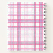 Preppy Plaid Varsity Monogram Roze Paars Notitieboek (Achterkant)