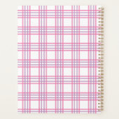 Preppy Plaid Varsity Monogram Roze Paars Planner (Achterkant)