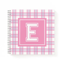 Preppy Plaid Varsity Monogram Roze Paars Vierkant