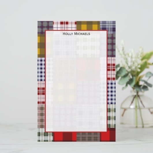 Preppy Plays Patchwork Stationery Briefpapier (Staand voorkant)