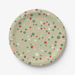 Preppy Polka Dot Christmas Confetti Papieren Borde Bordje