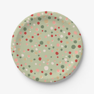 Preppy Polka Dot Christmas Confetti Papieren Borde Bordje
