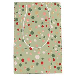 Preppy Polka Dot Christmas Confetti Whimsical Medium Cadeauzakje