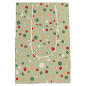 Preppy Polka Dot Christmas Confetti Whimsical Medium Cadeauzakje (Achterkant)