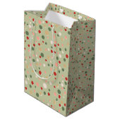 Preppy Polka Dot Christmas Confetti Whimsical Medium Cadeauzakje (Achterkant Gekanteld)