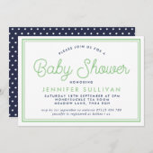 Preppy Polka Modern Baby shower Uitnodiging (Voorkant / Achterkant)