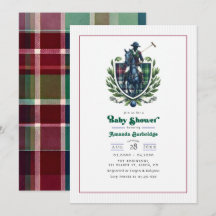Preppy Polo Baby shower Paardensport Tartan Crest