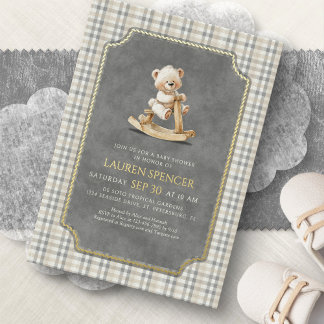Preppy Polo Babyfeest Folie Uitnodiging