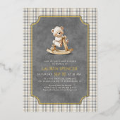 Preppy Polo Bear Baby Shower Folie Uitnodiging (Voorkant)