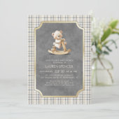 Preppy Polo Bear Baby Shower Kaart (Staand voorkant)