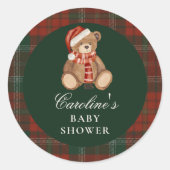 Preppy Polo Bear Baby Shower Sticker (Voorkant)