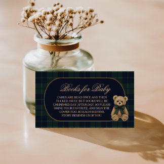 Preppy Polo Teddy Bear Baby Shower Books for Baby Informatiekaartje
