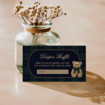 Preppy Polo Teddy Bear Baby Shower Diaper Raffle