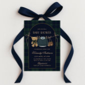 Preppy Polo Teddy Bear Baby Shower Kaart