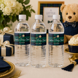 Preppy Polo Teddy Bear Baby Shower Waterfles Etiket