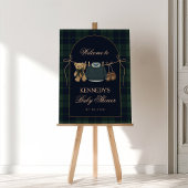 Preppy Polo Teddy Bear Baby Shower Welcome Sign Poster