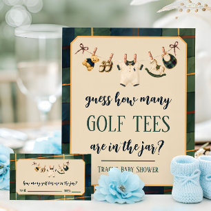 Preppy Polo Teddybeer Baby Shower Raden Spel Informatiekaartje