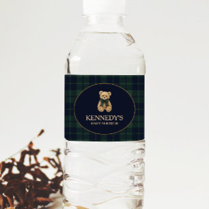 Preppy Polo Teddybeer Babyshower Waterfles Etiket