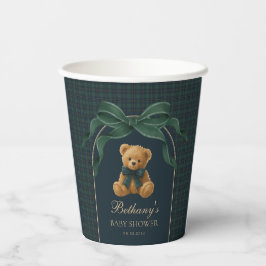 Preppy Polo Teddybeer Groen Marine Geruit Baby Jon Papieren Bekers
