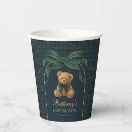 Preppy Polo Teddybeer Groen Marine Geruit Baby Jon Papieren Bekers