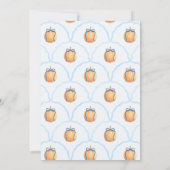 Preppy pompoen met Blue Bow Baby shower voor Boy Kaart (Achterkant)