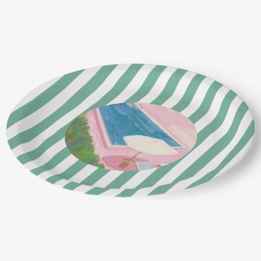 Preppy Pool Party Papieren borden Papieren Bordje (Gekanteld)