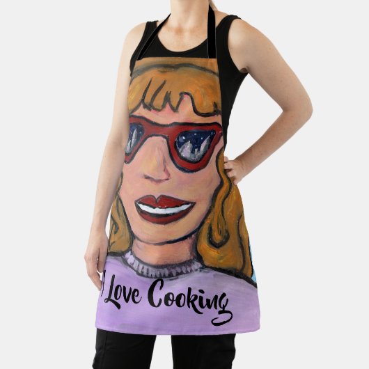 Preppy Pop Art Cartoon Meisje All Over Plezier Schort (Insitu)