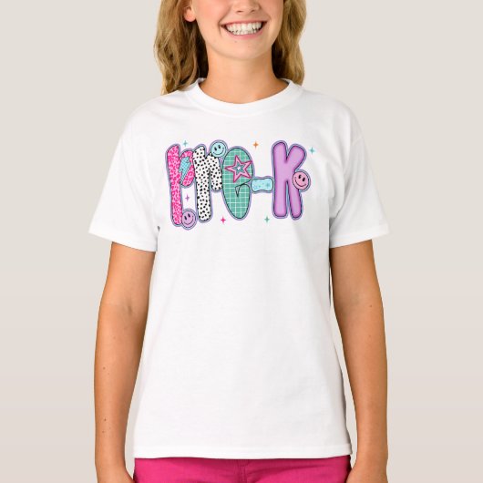 Preppy Pre K First Day of School Coquette T-shirt (Voorkant)