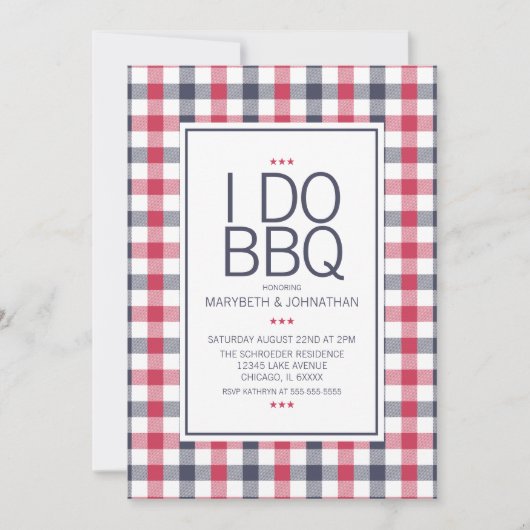 Preppy Pset BBQ Engagement Party Kaart (Voorkant)