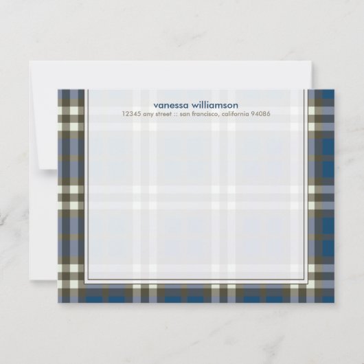 Preppy Pset Custom Flat Note-kaarten (marine) Kaart (Voorkant)