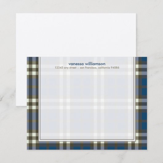 Preppy Pset Custom Flat Note-kaarten (marine) Kaart (Voorkant / Achterkant)