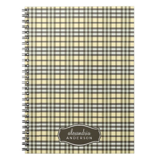 Preppy Pset Custom Notitieboek (chocolade/geel) (Voorkant)