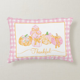 Preppy Pumpkin Bows Thanksgiving Feest Accent Kussen