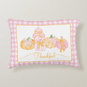 Preppy Pumpkin Bows Thanksgiving Feest Accent Kussen