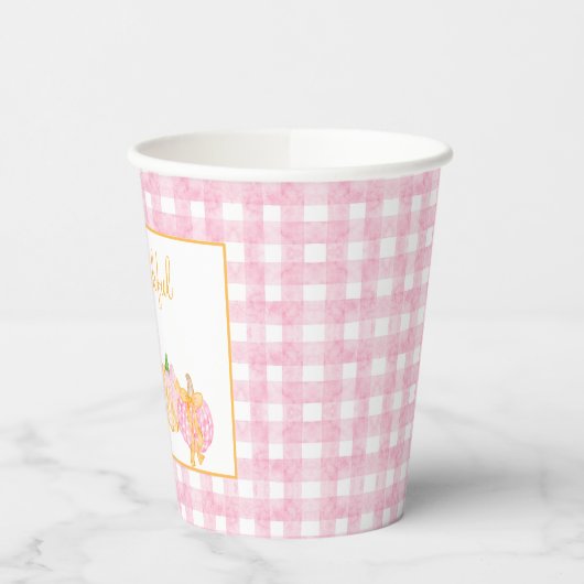 Preppy Pumpkin Bows Thanksgiving Feest Papieren Bekers (Links)