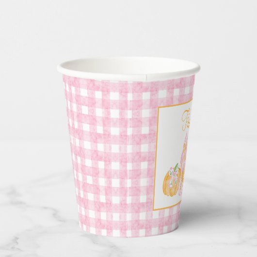 Preppy Pumpkin Bows Thanksgiving Feest Papieren Bekers (Rechts)