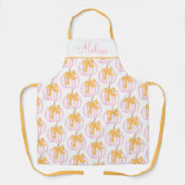 Preppy Pumpkin Bows Thanksgiving Feest Schort (Voorkant)