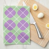Preppy Purple Mint Green Argyle Kitchen Towels Theedoek (Quarter Fold)