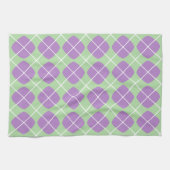 Preppy Purple Mint Green Argyle Kitchen Towels Theedoek (Horizontaal)