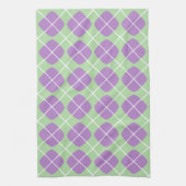 Preppy Purple Mint Green Argyle Kitchen Towels Theedoek (Verticaal)