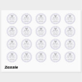 Preppy Purple Tennis Theme Chic Baby Shower Ronde Sticker (Vel)