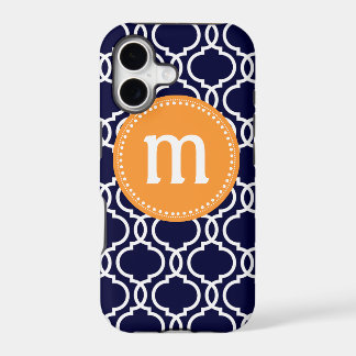 Preppy Quatrefoil op maat gemaakt monogram in Navy