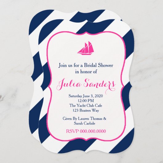 Preppy-rails in hot-roze kaart (Voorkant / Achterkant)