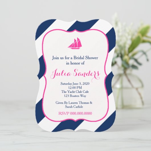 Preppy-rails in hot-roze kaart (Staand voorkant)