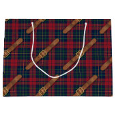 Preppy Red Christmas Plaid With Buckles Groot Cadeauzakje (Voorkant)