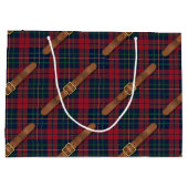 Preppy Red Christmas Plaid With Buckles Groot Cadeauzakje (Achterkant)
