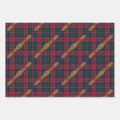 Preppy Red Christmas Plaid With Buckles Inpakpapier Vel (Voorkant)