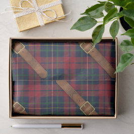 Preppy Red Christmas Plaid With Buckles Tissuepapier