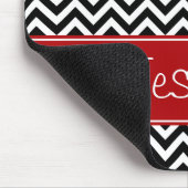 Preppy Red en Black Chevron Zigzag op persoonlijke Muismat (Hoek)